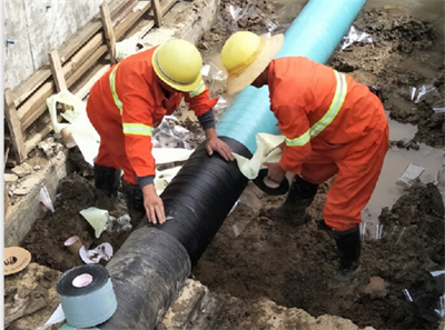 油氣管道粘彈體防腐膠帶纏繞施工